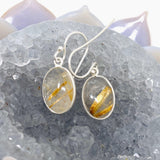 Golden Rutile Quartz Oval Earrings KEGJ1484 - Nature's Magick