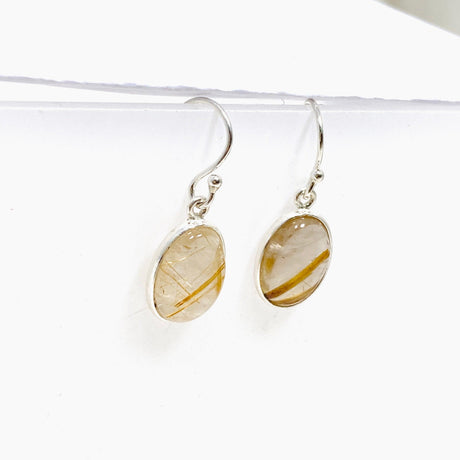 Golden Rutile Quartz Oval Earrings KEGJ1484 - Nature's Magick