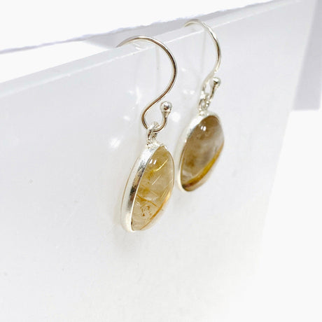 Golden Rutile Quartz Oval Earrings KEGJ1484 - Nature's Magick