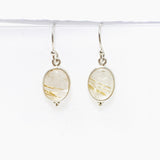 Golden Rutile Quartz Oval Earrings KEGJ1485 - Nature's Magick