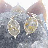 Golden Rutile Quartz Oval Earrings KEGJ1486 - Nature's Magick