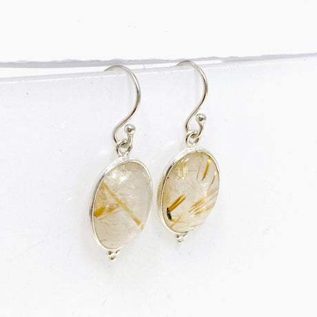 Golden Rutile Quartz Oval Earrings KEGJ1486 - Nature's Magick