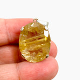 Golden Rutile Quartz Oval Faceted Pendant PPGJ884