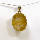 Golden Rutile Quartz Oval Faceted Pendant PPGJ884