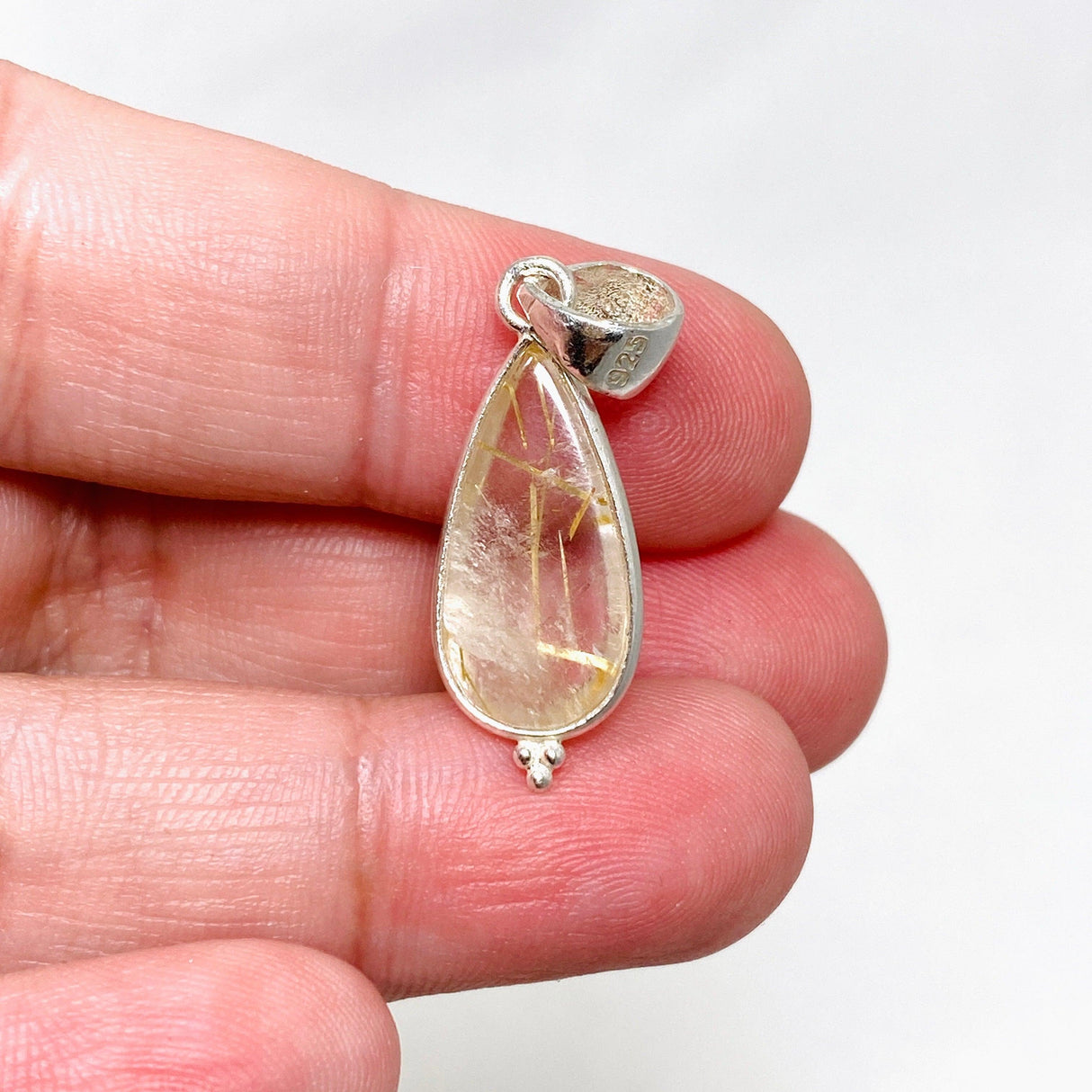 Golden Rutile Quartz Petite Teardrop Pendant KPGJ4383 - Nature's Magick