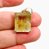 Golden Rutile Quartz Rectangular Faceted Pendant PPGJ892