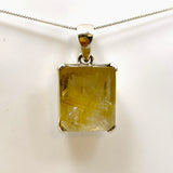 Golden Rutile Quartz Rectangular Faceted Pendant PPGJ892