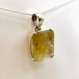 Golden Rutile Quartz Rectangular Faceted Pendant PPGJ892