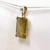 Golden Rutile Quartz Rectangular Faceted Pendant PPGJ893