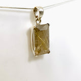 Golden Rutile Quartz Rectangular Faceted Pendant PPGJ893