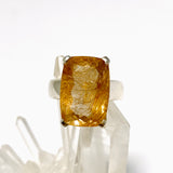 Golden Rutile Quartz Rectangular Faceted Ring Size 7 PRGJ1006