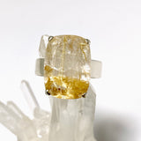 Golden Rutile Quartz Rectangular Faceted Ring Size 9 PRGJ1008