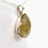 Golden Rutile Quartz Teardrop Checkerboard Faceted Pendant PPGJ891