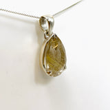 Golden Rutile Quartz Teardrop Faceted Pendant PPGJ886