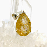 Golden Rutile Quartz Teardrop Faceted Pendant PPGJ887