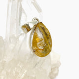 Golden Rutile Quartz Teardrop Faceted Pendant PPGJ887