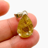 Golden Rutile Quartz Teardrop Faceted Pendant PPGJ887