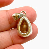 Golden Rutile Quartz Teardrop Faceted Pendant PPGJ887