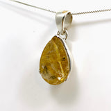 Golden Rutile Quartz Teardrop Faceted Pendant PPGJ887