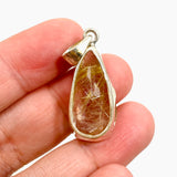 Golden Rutile Quartz Teardrop Faceted Pendant PPGJ888