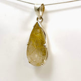 Golden Rutile Quartz Teardrop Faceted Pendant PPGJ888