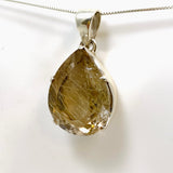 Golden Rutile Quartz Teardrop Faceted Pendant PPGJ889