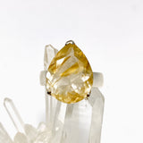 Golden Rutile Quartz Teardrop Faceted Ring Size 9.5 PRGJ1005