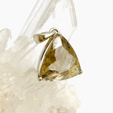 Golden Rutile Quartz Triangular Faceted Pendant PPGJ894