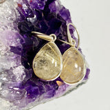 Golden Rutile Teardrop Cabochon Earrings PEGJ379