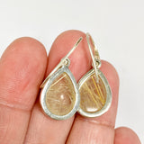 Golden Rutile Teardrop Cabochon Earrings PEGJ379