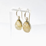 Golden Rutile Teardrop Cabochon Earrings PEGJ379