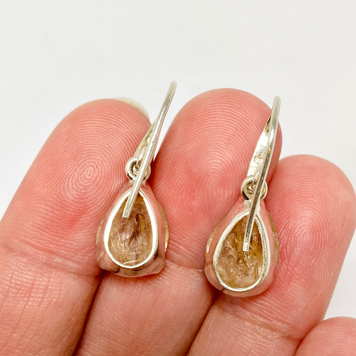 Golden Rutile Teardrop Faceted Earrings PEGJ382