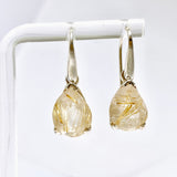 Golden Rutile Teardrop Faceted Earrings PEGJ382