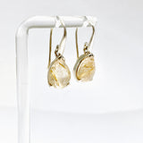 Golden Rutile Teardrop Faceted Earrings PEGJ382