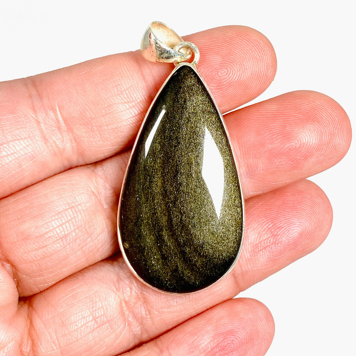 Goldsheen Obsidian teardrop pendant KPGJ3884 - Nature's Magick