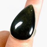 Goldsheen Obsidian teardrop ring s.8 KRGJ2922 - Nature's Magick