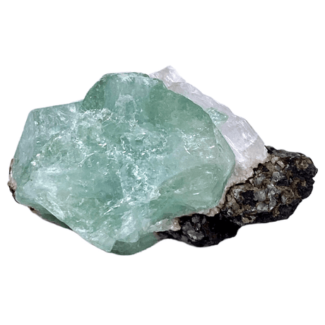 Green Apophyllite on stilbite on Heulandite GAS-05 - Nature's Magick