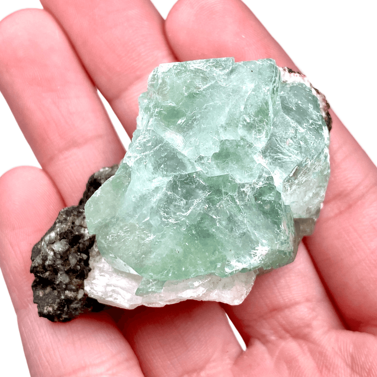 Green Apophyllite on stilbite on Heulandite GAS-05 - Nature's Magick