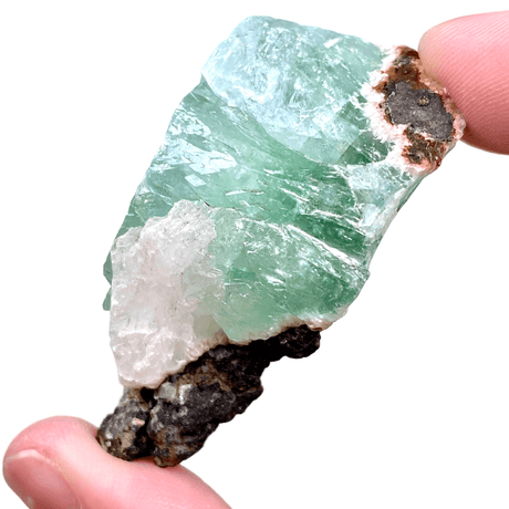 Green Apophyllite on stilbite on Heulandite GAS-05 - Nature's Magick