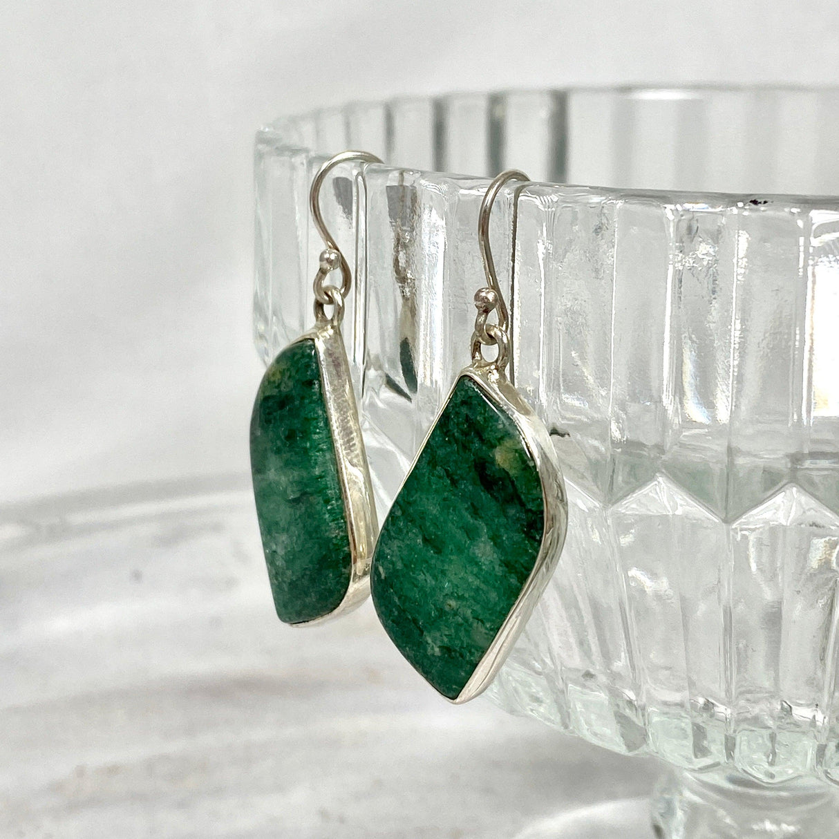 Green Aventurine freeform earrings KEGJ1124 - Nature's Magick