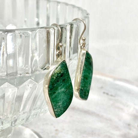 Green Aventurine freeform earrings KEGJ1124 - Nature's Magick