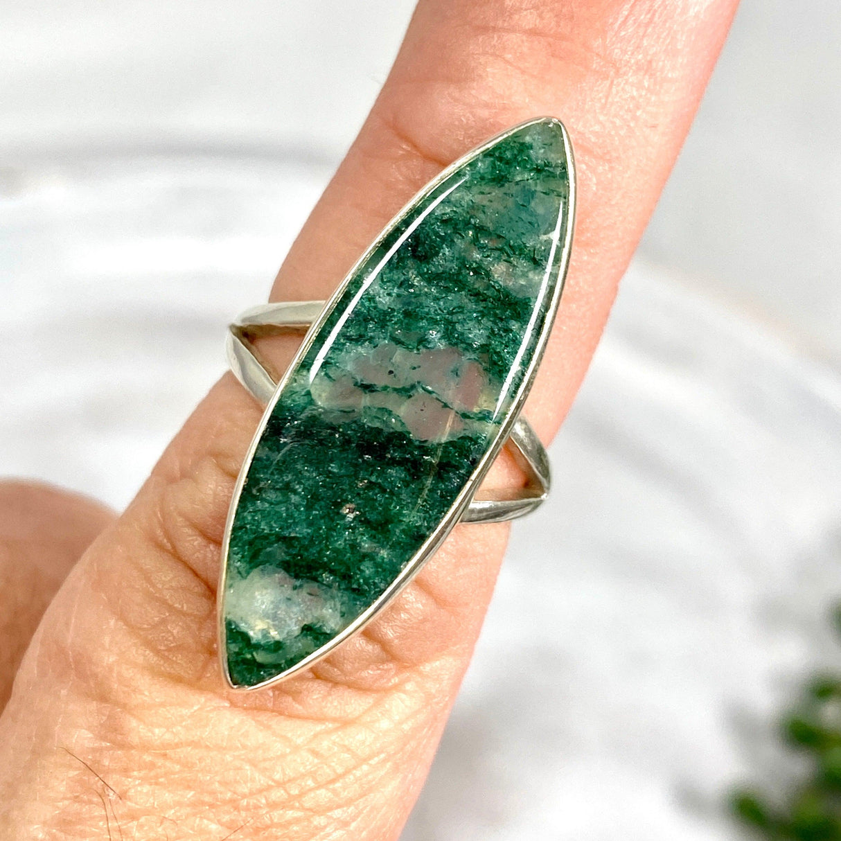 Green Aventurine marquise ring s.8 KRGJ2485 - Nature's Magick