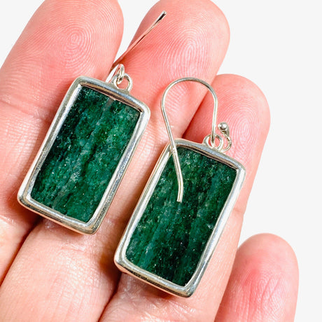 Green Aventurine Rectangular Earrings KEGJ1412 - Nature's Magick