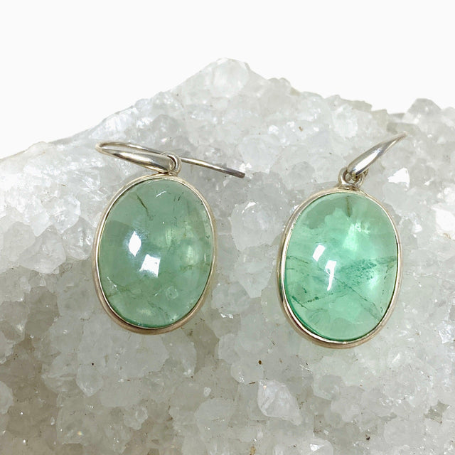 Green Fluorite Oval Earrings PEGJ155 - Nature's Magick