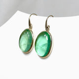 Green Fluorite Oval Earrings PEGJ155 - Nature's Magick