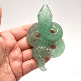 Green Fluorite Snake with head up GFLS-01