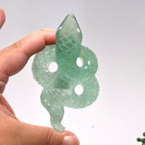 Green Fluorite Snake with head up GFLS-01