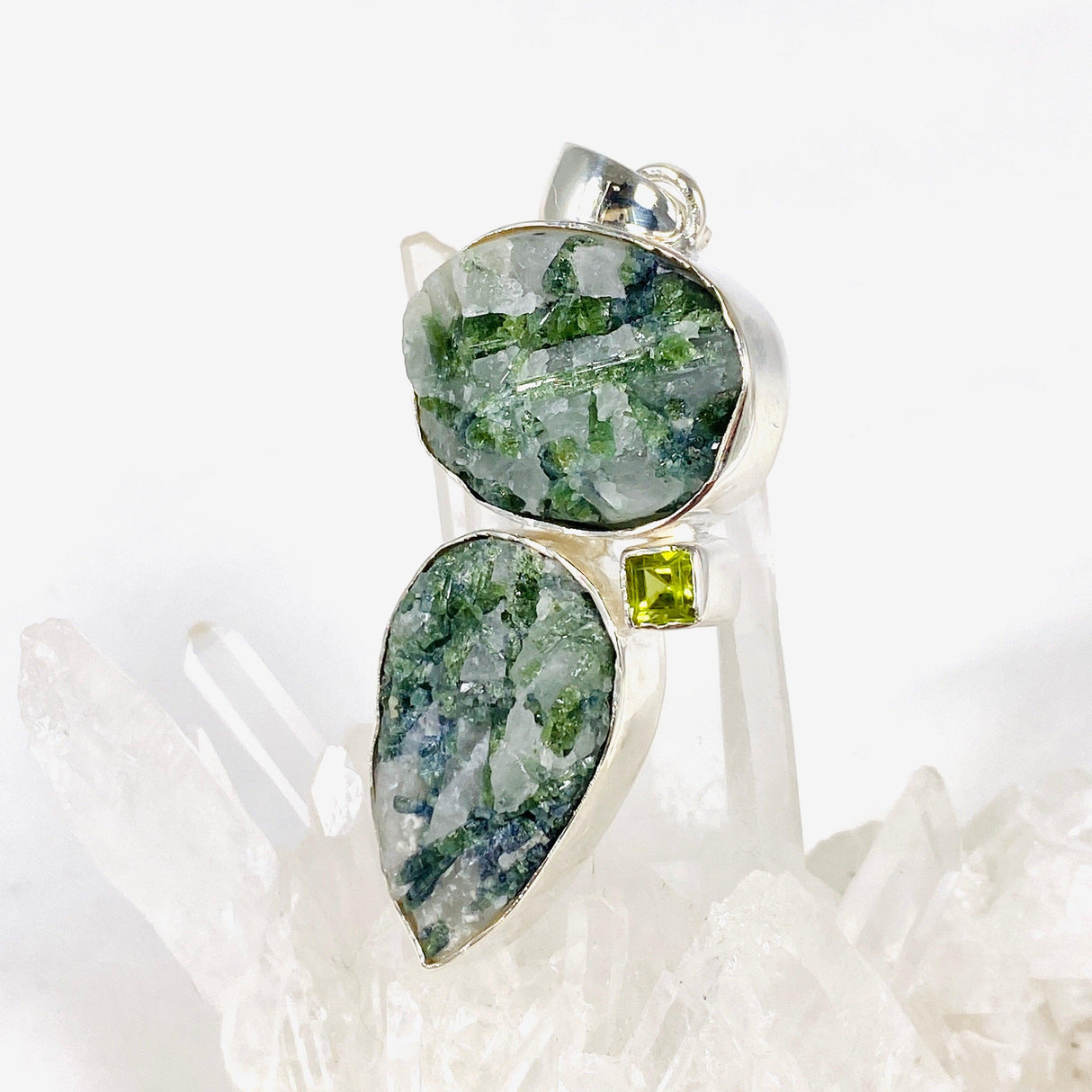 Green Tourmaline and Peridot Multi Stone Pendant KPGJ4109 - Nature's Magick