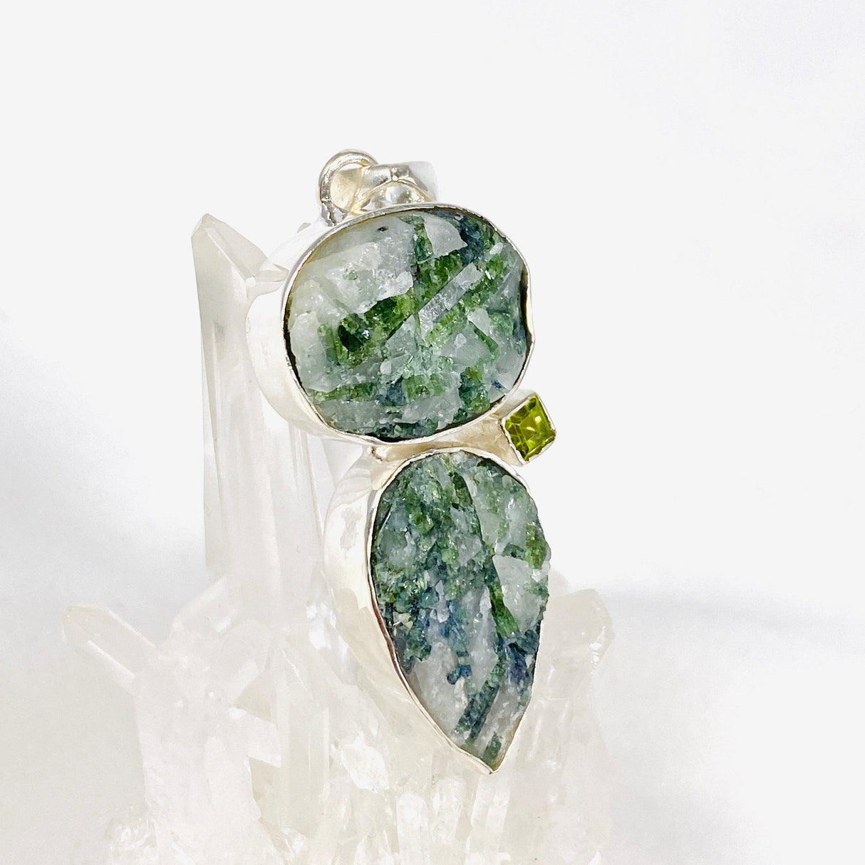 Green Tourmaline and Peridot Multi Stone Pendant KPGJ4109 - Nature's Magick