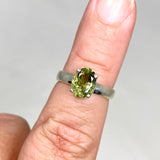 Green Tourmaline Oval Faceted Ring Size 6.5 PRGJ543